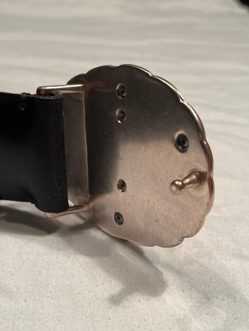 Lauren Ralph Lauren Genuine Leather Black Belt with Silver Buckle XL